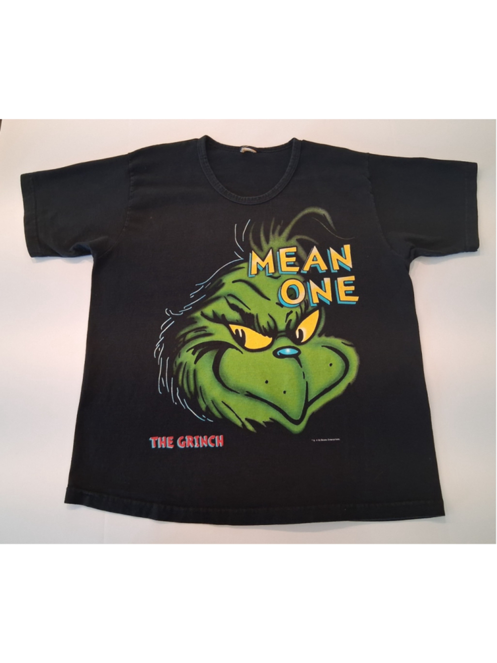 Vintage 90s Dr Seuss Adult XL T-shirt Mean One The Grinch Black 1998